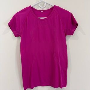 Lululemon Run Pink Swifty Tech Short Sleeve Shirt Top Size 8
